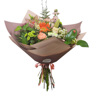 Gift wrap bunch of select flowers, Sunderland.