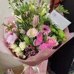 Pink bouquet of flowers. Sunderland
