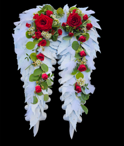 Wings floral tribute by Julie McDowell SUnderland Funeral floral tributes by Julie McDowell. Wings.