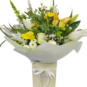 Large Hand tie Bouquet. Yellow Spring Sunderland