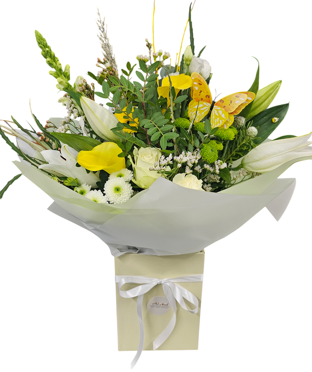 Large Hand tie Bouquet. Yellow Spring Sunderland